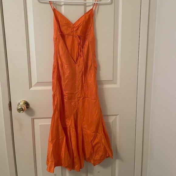 Ralph Lauren Black Label Orange 100% Silk Slip Dress - Picture 2 of 7